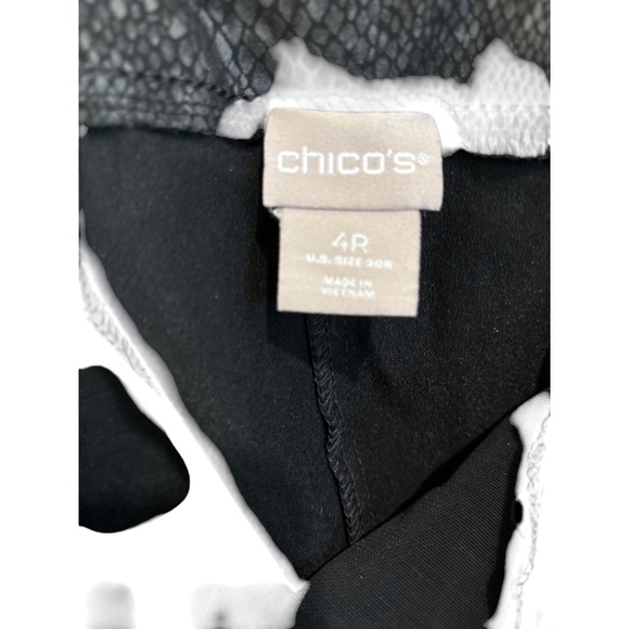 SO SLIMMING CHICO'S Plus Size Black Snake Imprint Tummy Control Pull On Pants 4R - Picture 4 of 4